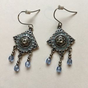 Blue dangling earrings